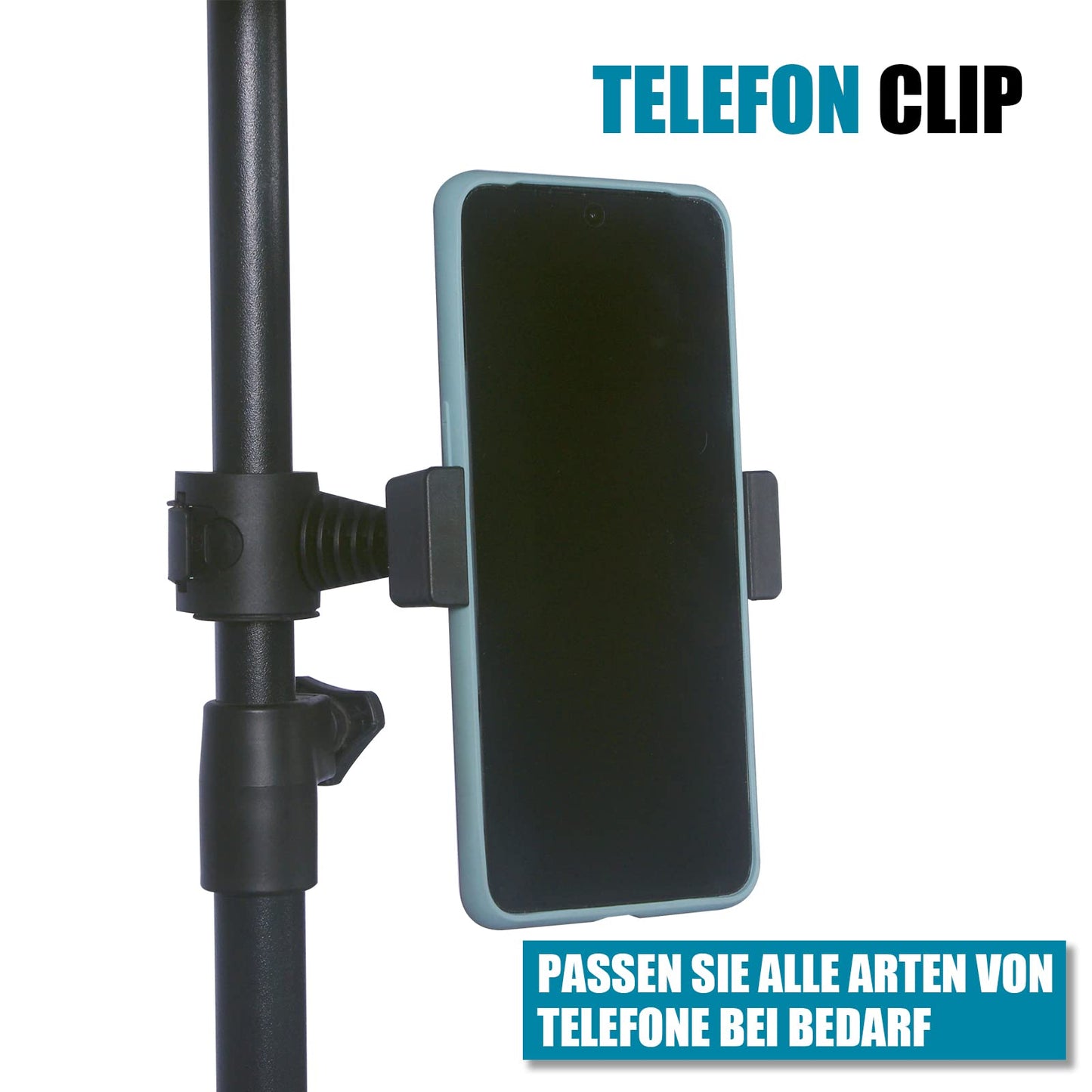GLEAM Notenständer 5-in-1 – Metall, Tragetasche, Klammer