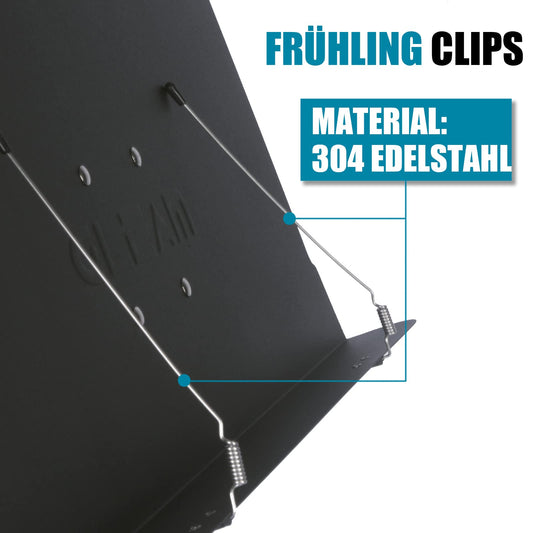 GLEAM Notenständer 5-in-1 – Metall, Tragetasche, Klammer